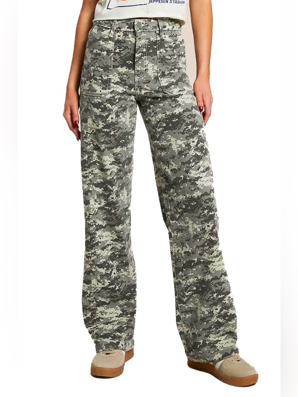 Hidden Digi Camo Stretch Dad Jeans (31)